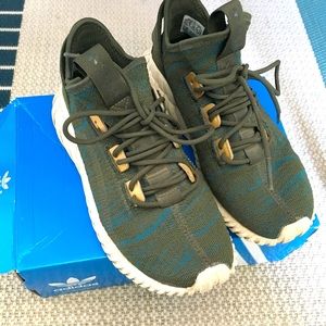 Adidas women sneakers with green and blue colour, good condition